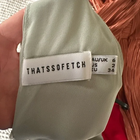 That's So Fetch Sage Green Satin Asymmetrical Neck  Midi Wedding Guest Dress - Picture 6 of 6